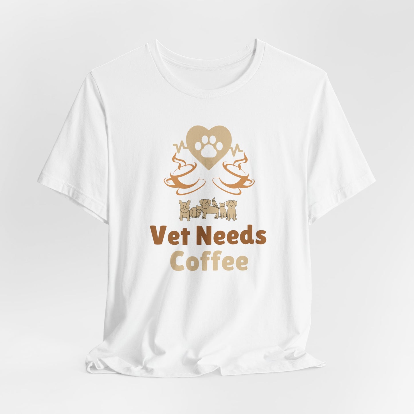 Coffee Lover Unisex Tee - Vet Needs Coffee Graphic