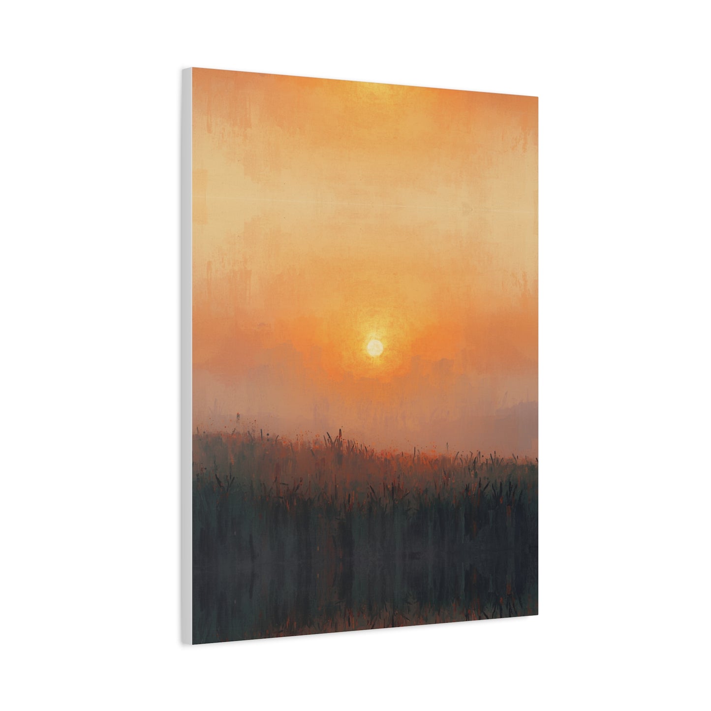 Sunrise Mist Matte Canvas Art — Stretched Landscape Wall Decor