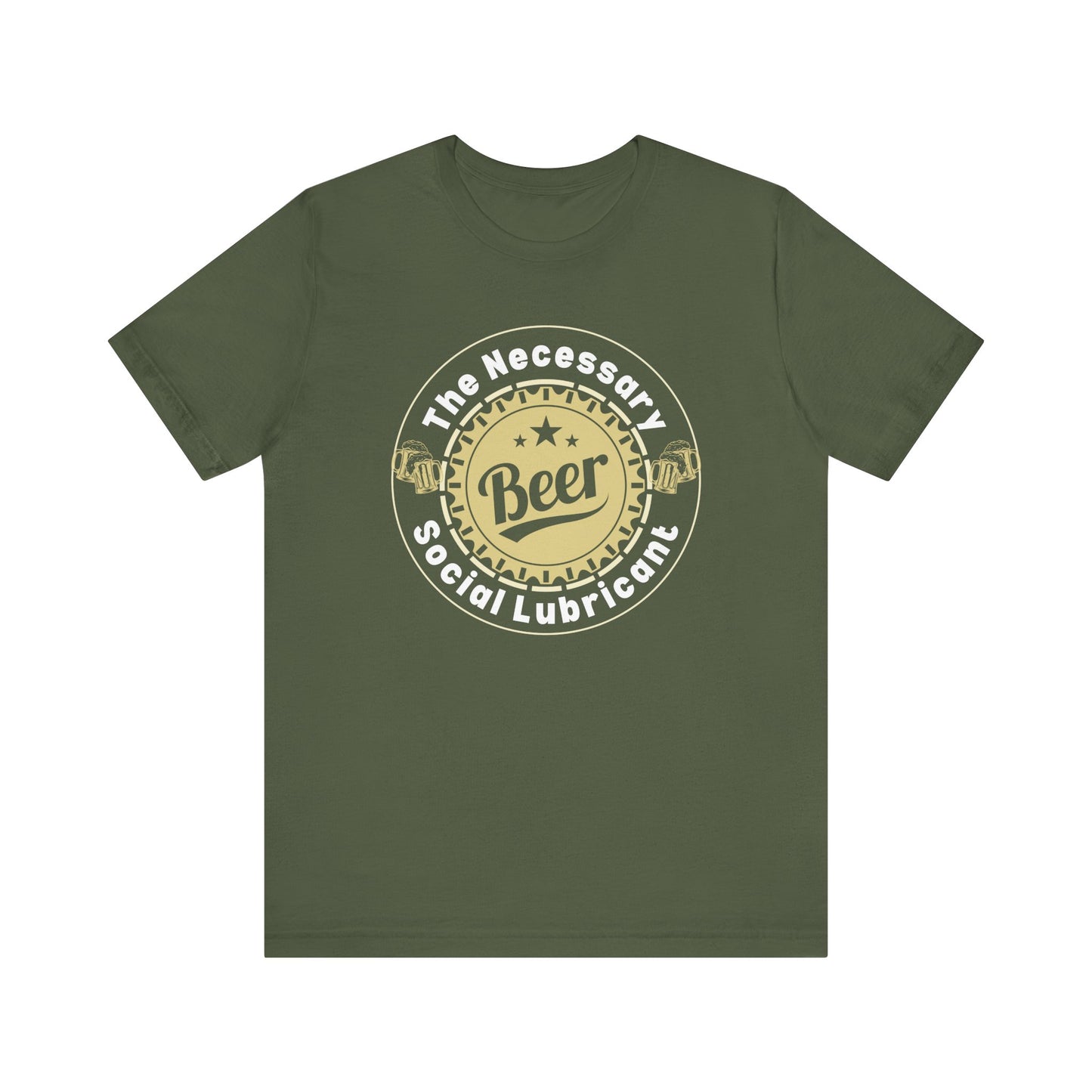 Funny Beer Graphic Unisex Tee - 'The Necessary Social Lubricant'
