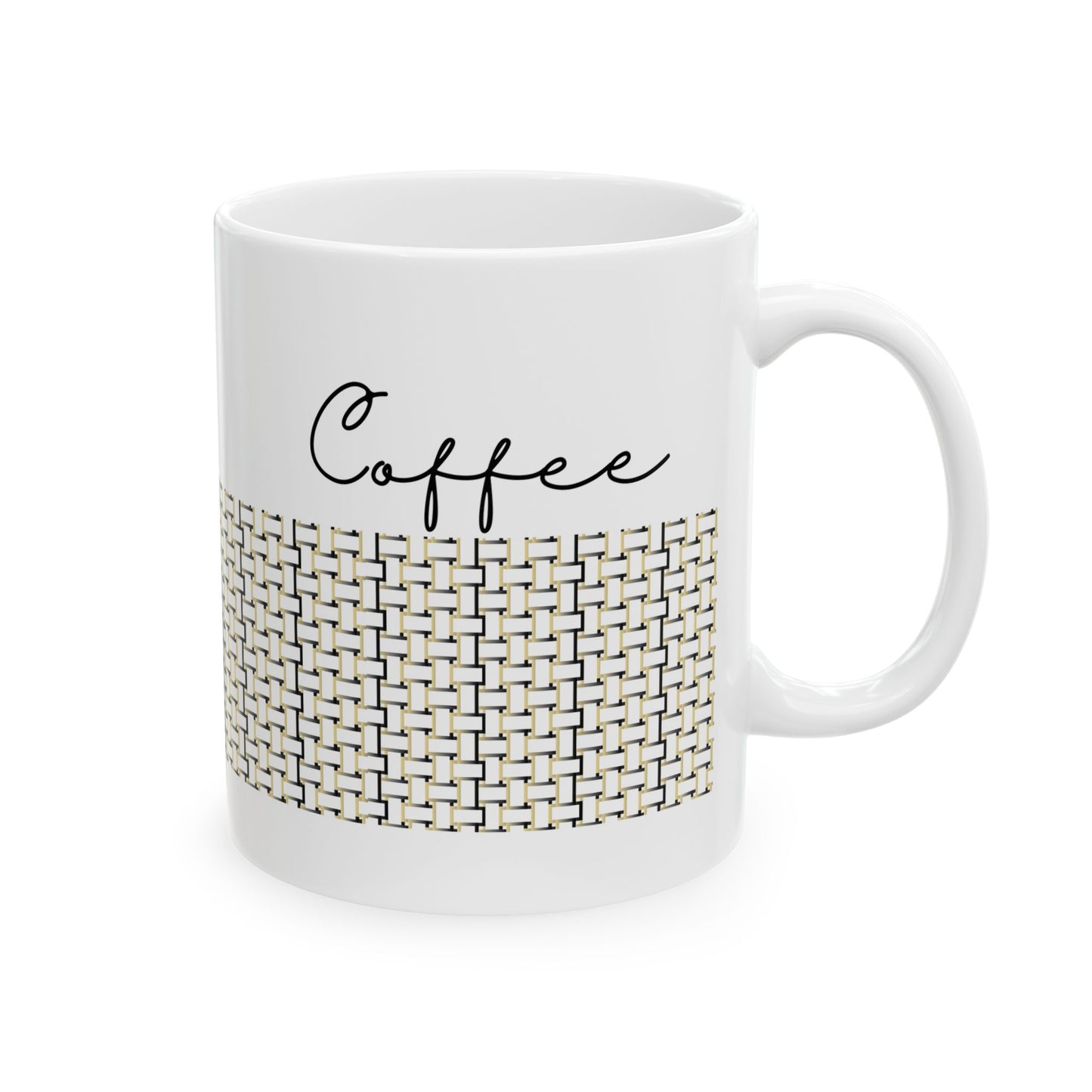 Handwoven Style Ceramic Mug, Cozy Coffee Cup, Home Decor Gift, Modern Kitchen, Tea Mug, Unique Housewarming Present