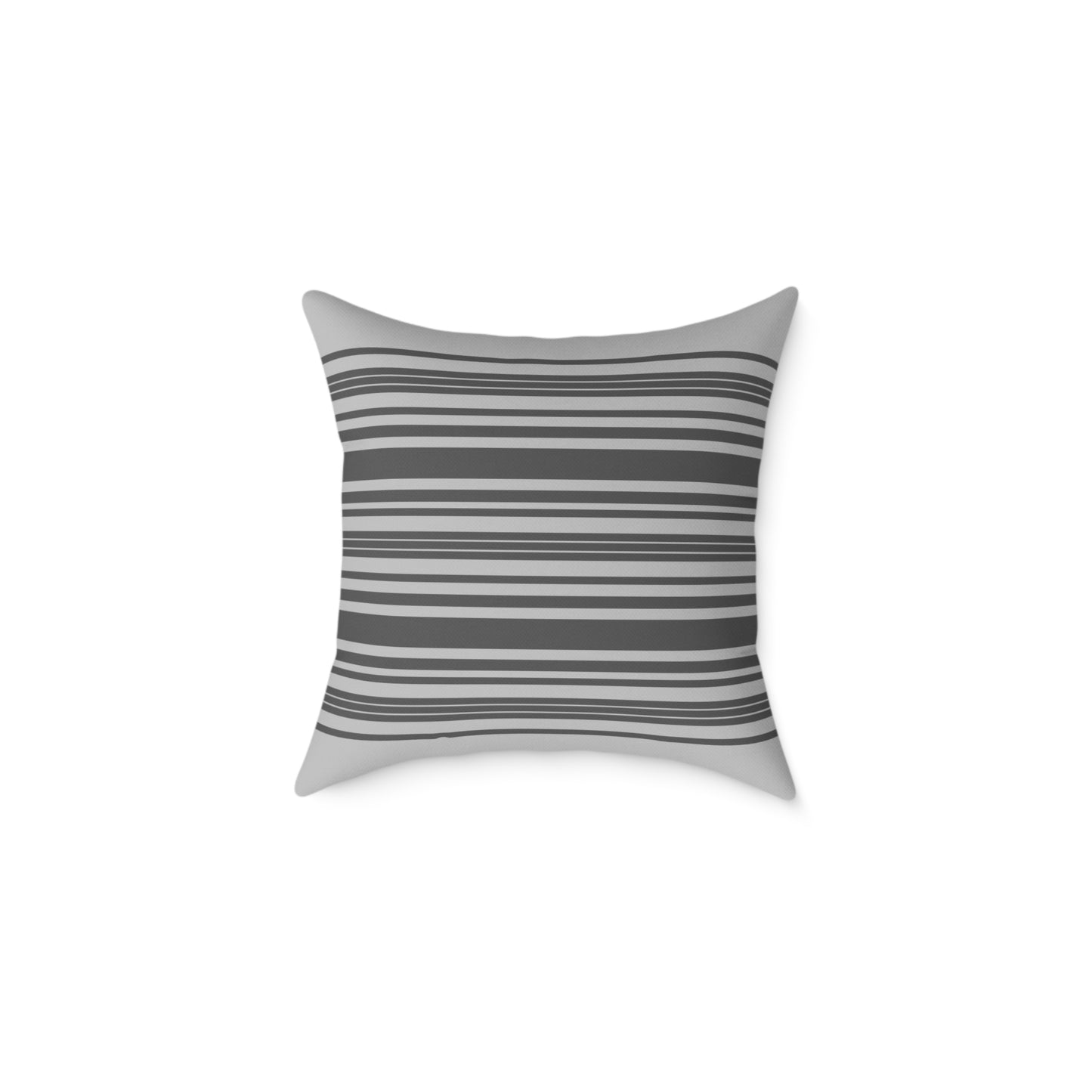 Gray Striped Canvas Pillow — Modern Neutral Decorative Throw Pillow