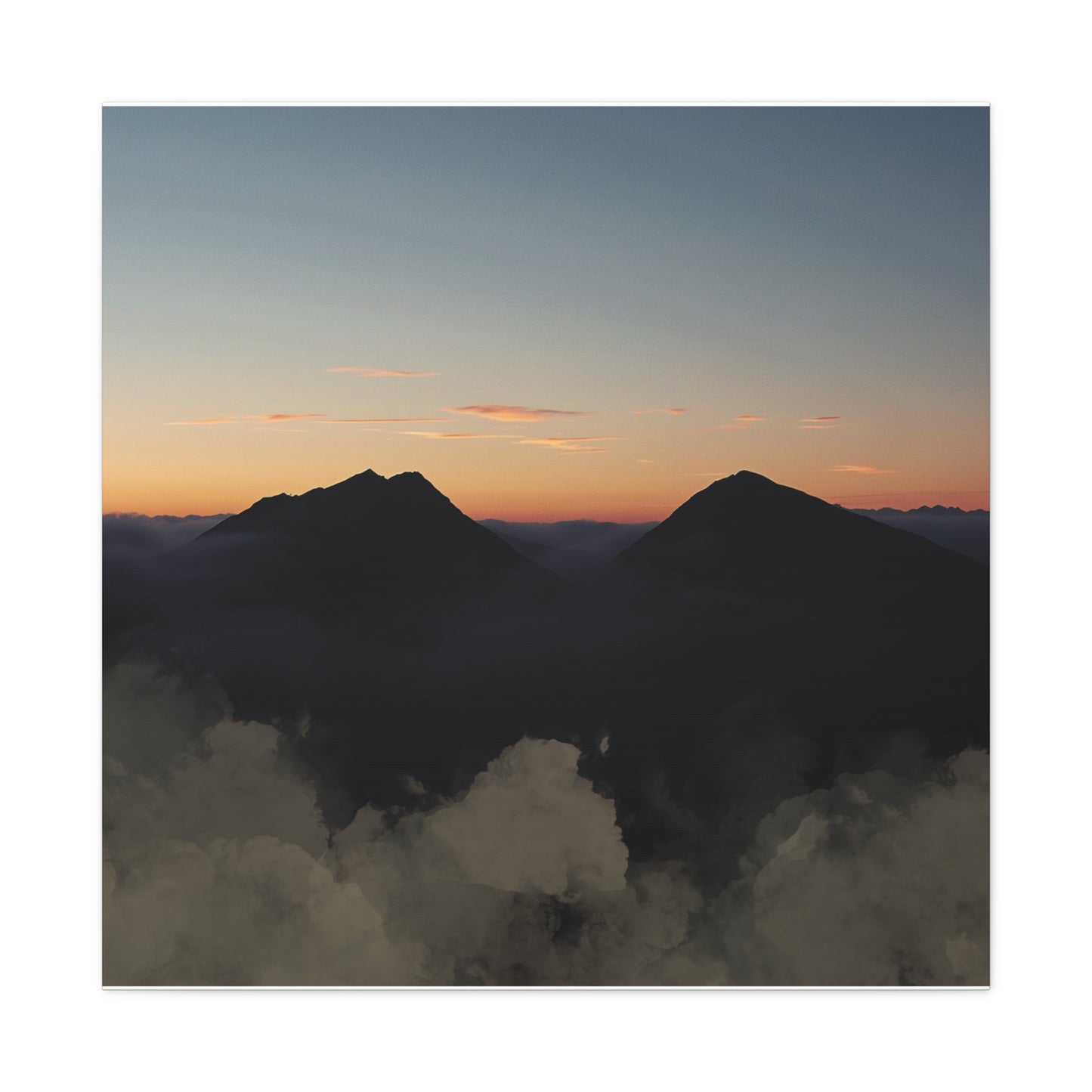 Sunset Mountain Canvas Print — Misty Peaks Wall Art