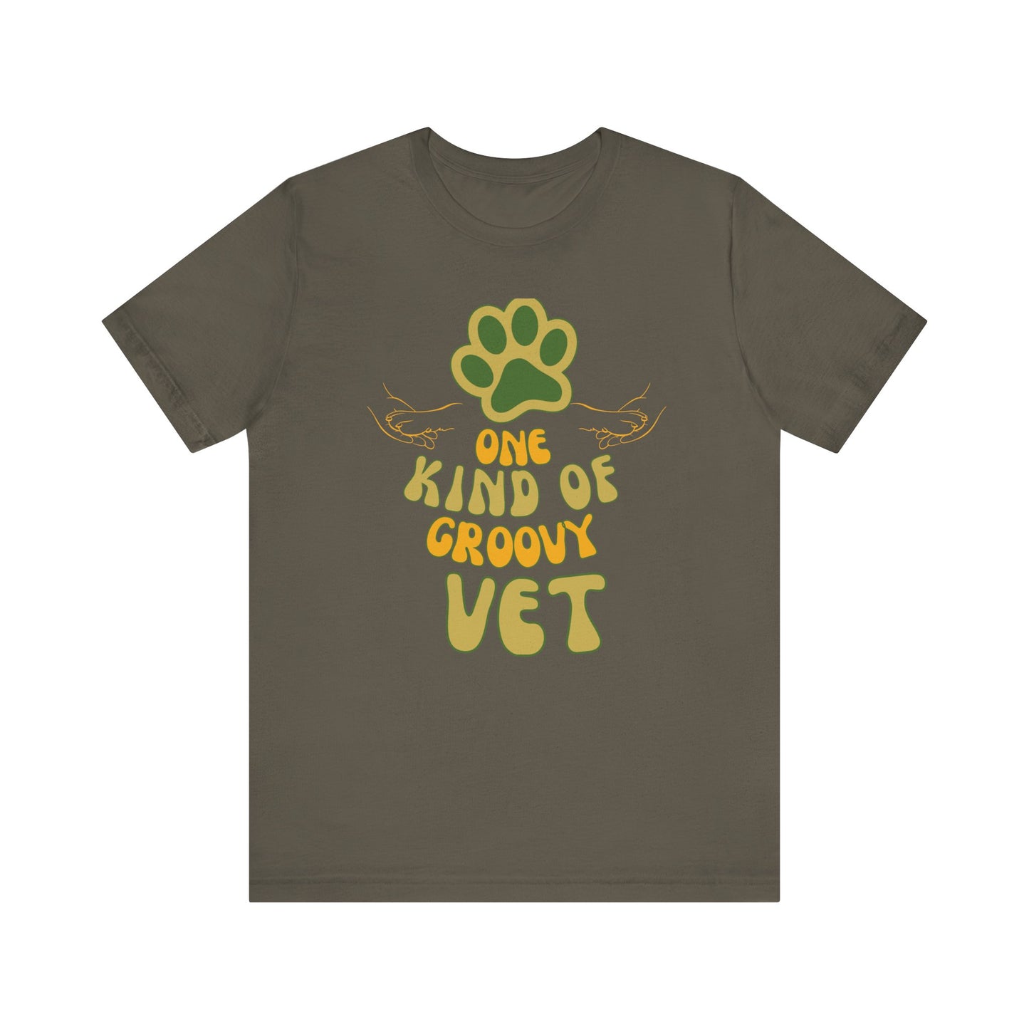Pet Paw Unisex T-Shirt - One Kind of Groovy Vet