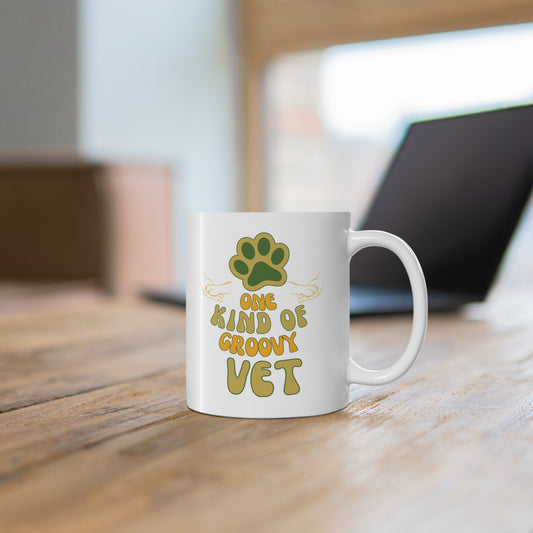 Mug: One Kind of Groovy Vet Paw Graphic