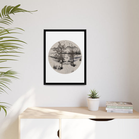 Framed Matte Canvas Wall Art — Multi-Color Abstract Print