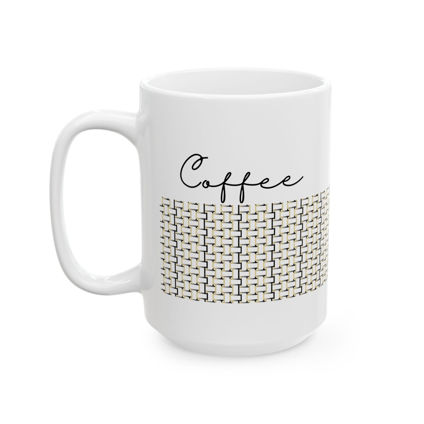Handwoven Style Ceramic Mug, Cozy Coffee Cup, Home Decor Gift, Modern Kitchen, Tea Mug, Unique Housewarming Present