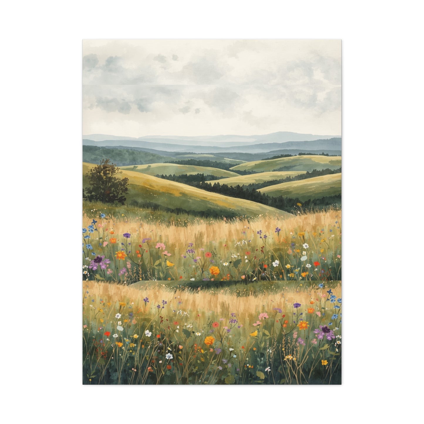 Matte Canvas Print — Wildflower Hills Landscape
