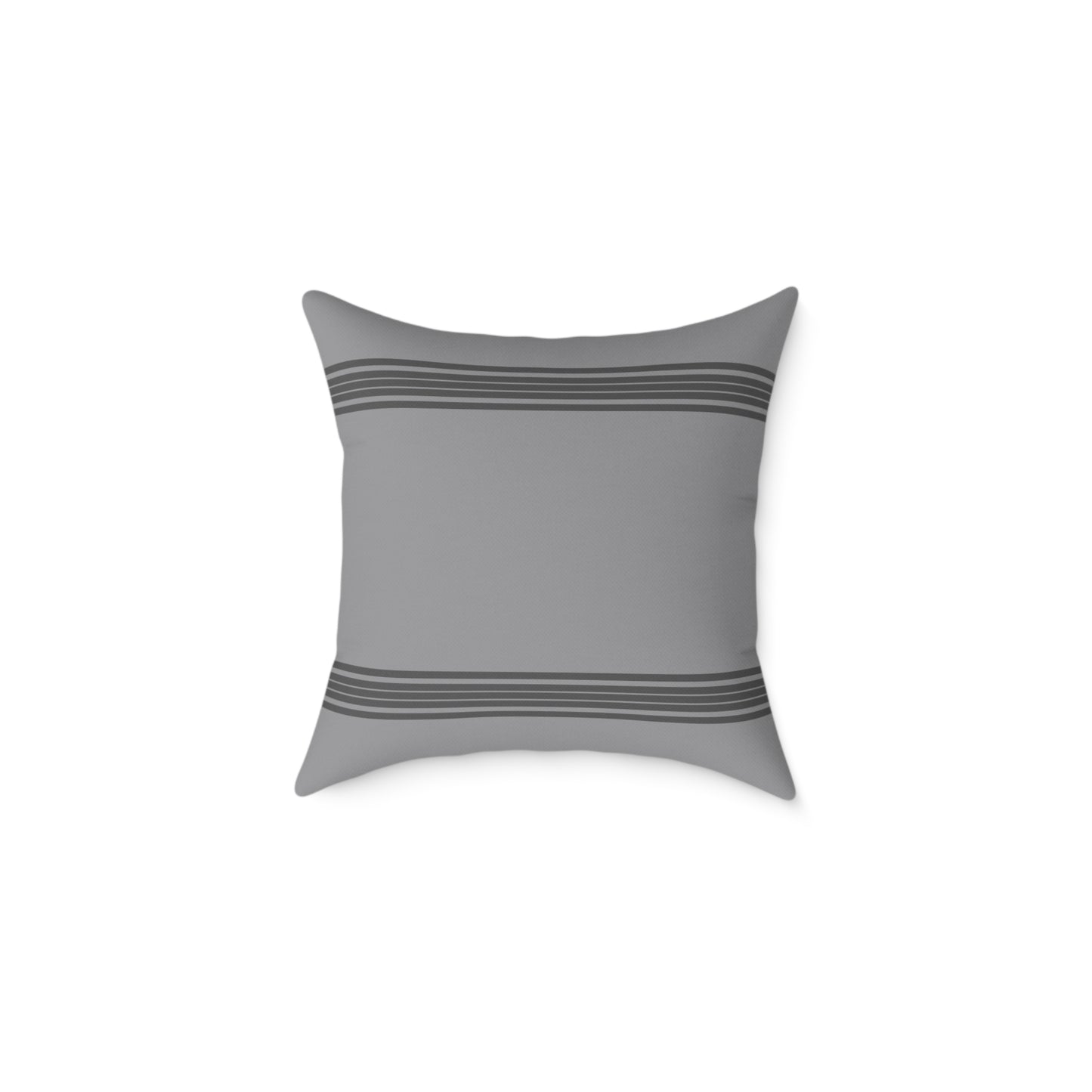 Square Grey Pillow with Stripes