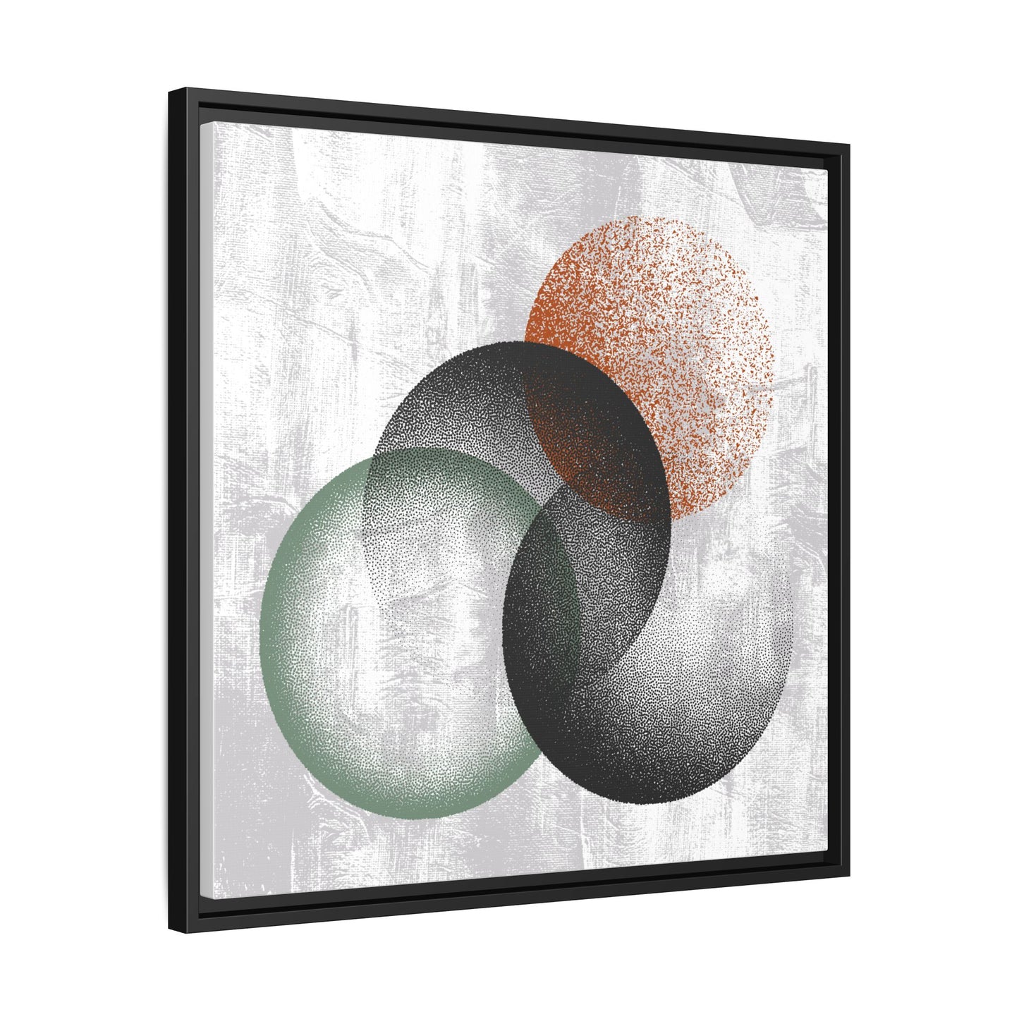 Abstract Overlap Circles Framed Canvas Art – Modern Geometric Wall Decor
