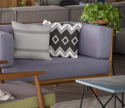 Black & White Tribal Diamond Throw Pillow