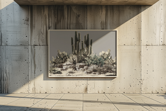 Cactus Rock Garden Matte Canvas Print — Stretched 1.25"