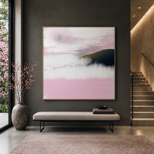 Blush Horizon Matte Canvas Wall Art