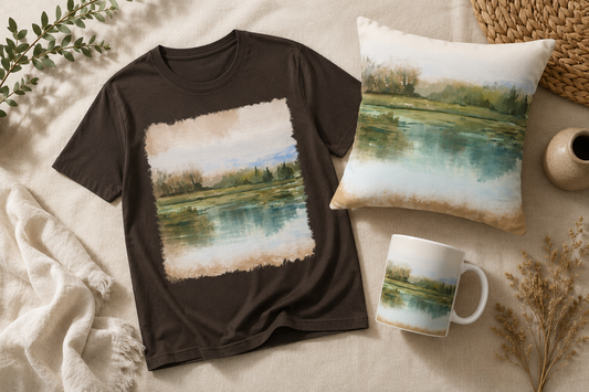 Misty Wetland at Dawn T-Shirt