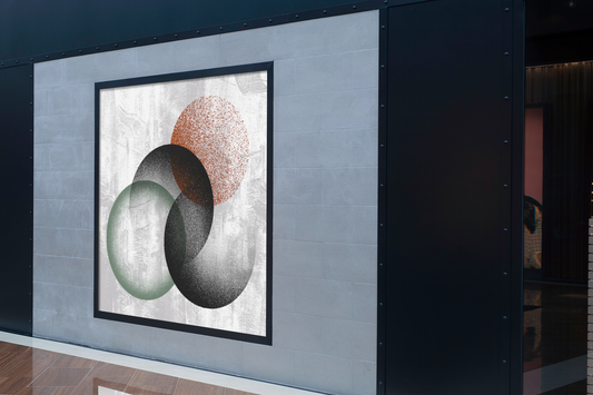 Abstract Overlap Circles Framed Canvas Art – Modern Geometric Wall Decor