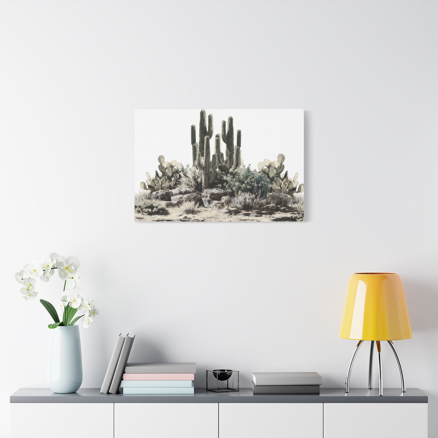 Cactus Rock Garden Matte Canvas Print — Stretched 1.25"