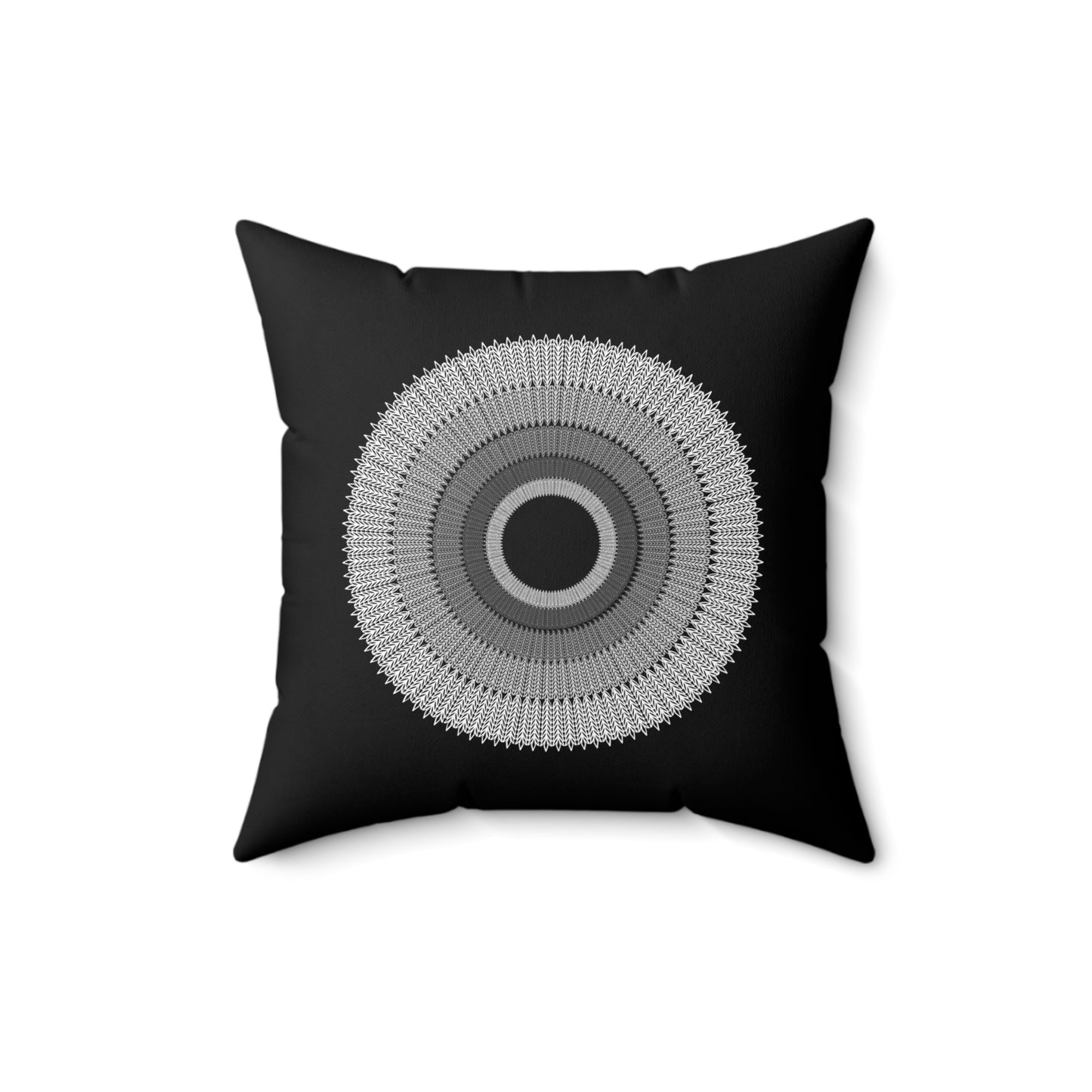 Square Pillow - Black to White Circles Design