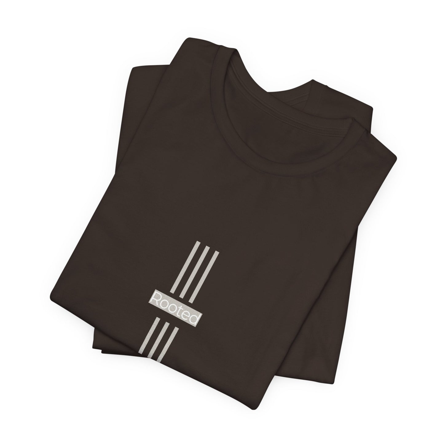 Minimalist Cross Stripe Tee — Subtle Vertical Cross Design