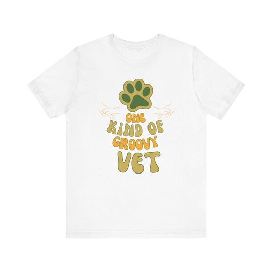 Pet Paw Unisex T-Shirt - One Kind of Groovy Vet
