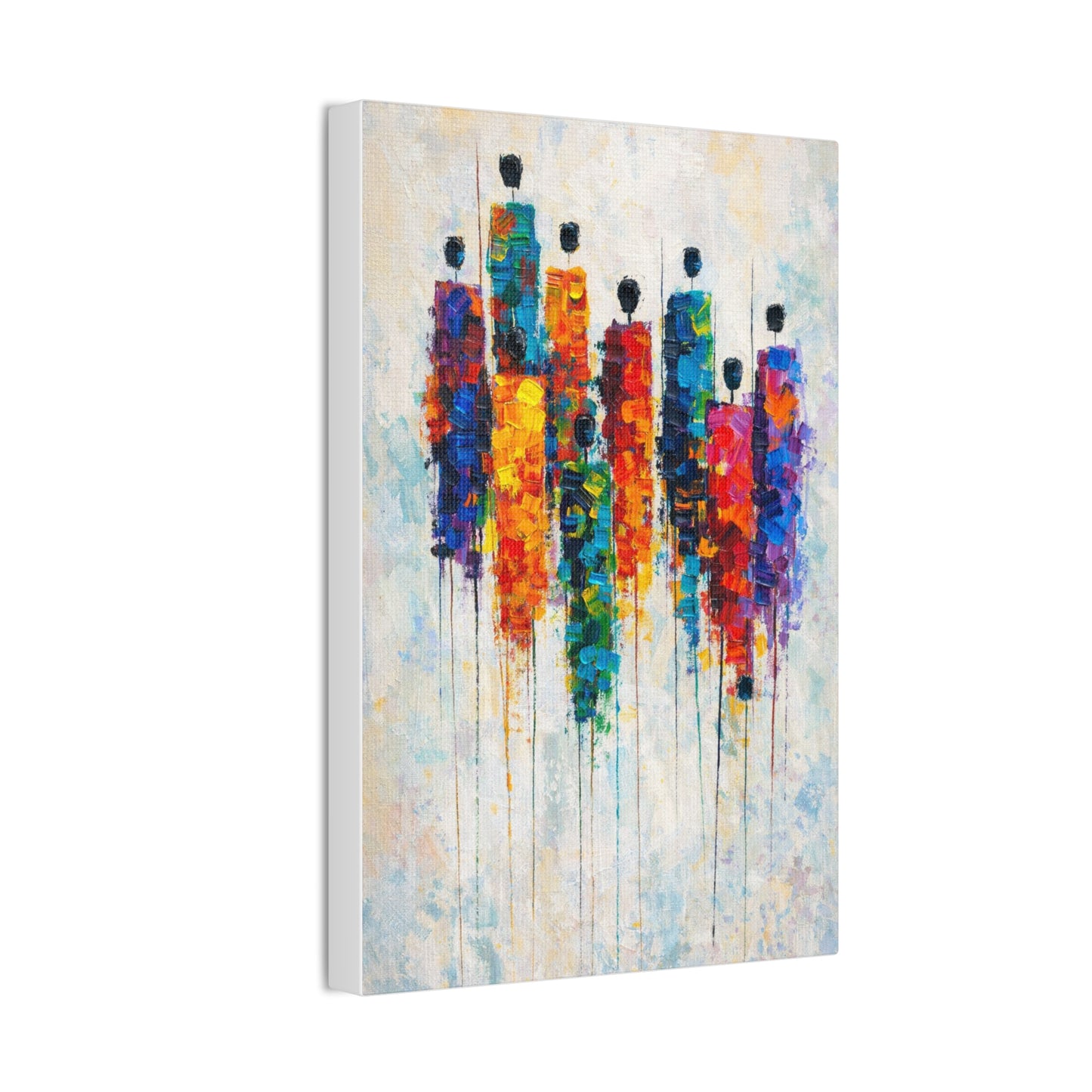 Abstract Colorful Figures Canvas Wall Art - Stretched Gallery Wrap