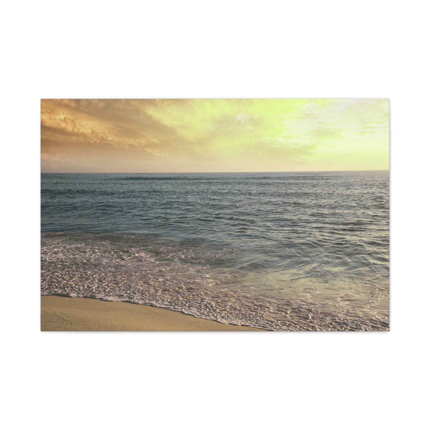 Beach Sunset Matte Canvas Wall Art — Calming Sun Washed Seaside Canvas