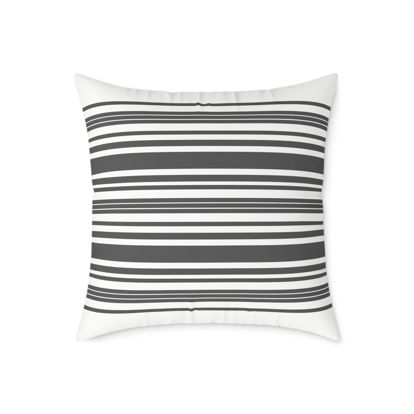 Striped Black & White Square Throw Pillow — Modern Minimalist Accent Cushion