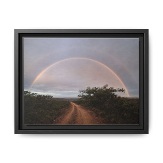 Canvas Wall Art — "Road Beneath the Rainbow" Framed Matte Print