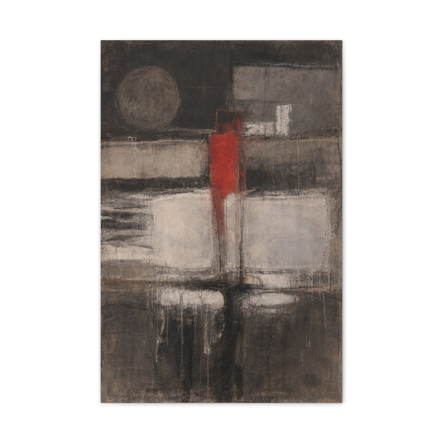Abstract Lighthouse Canvas Print — Modern Neutral Wall Art