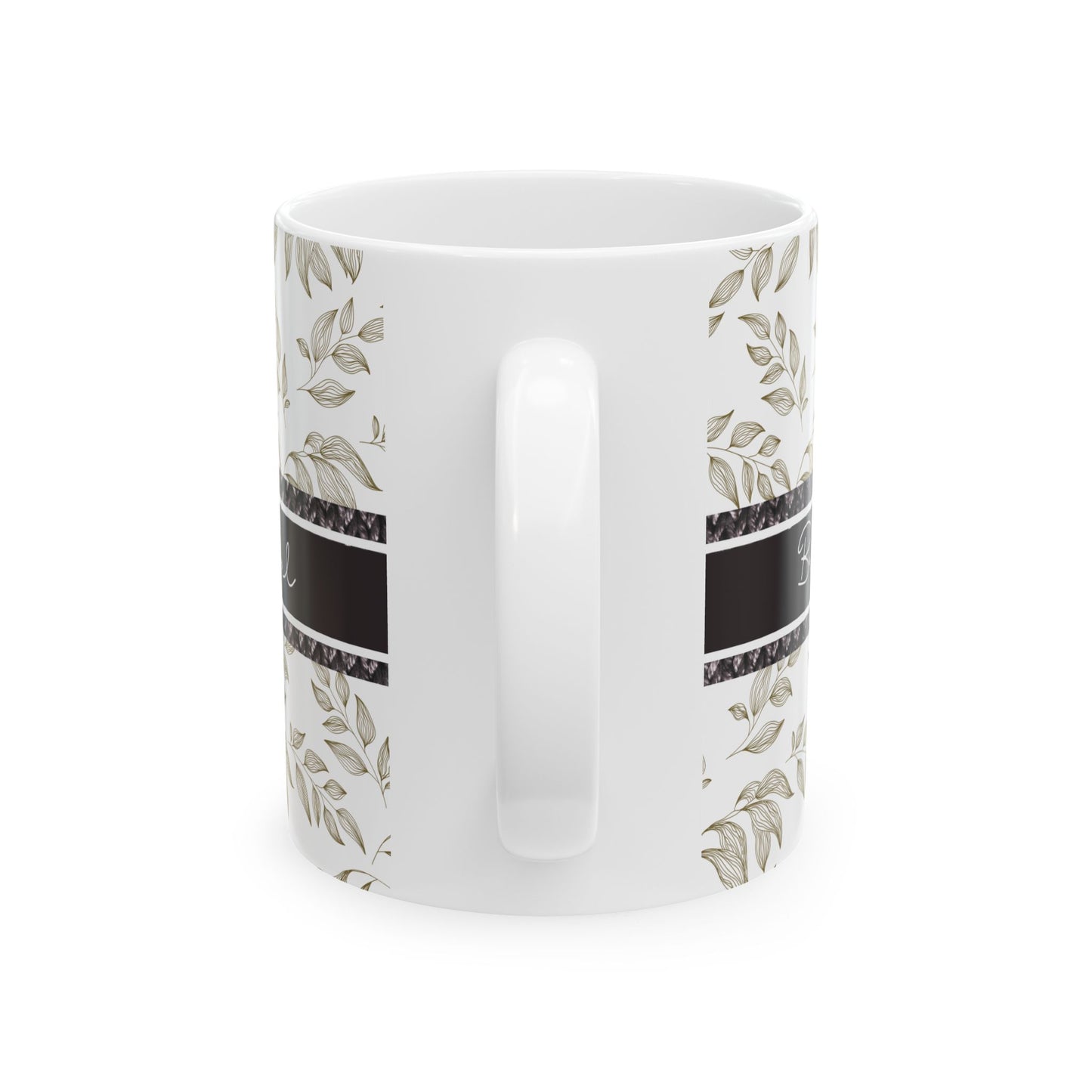 Elegant Leaves Ceramic Mug - Motivational Drinkware