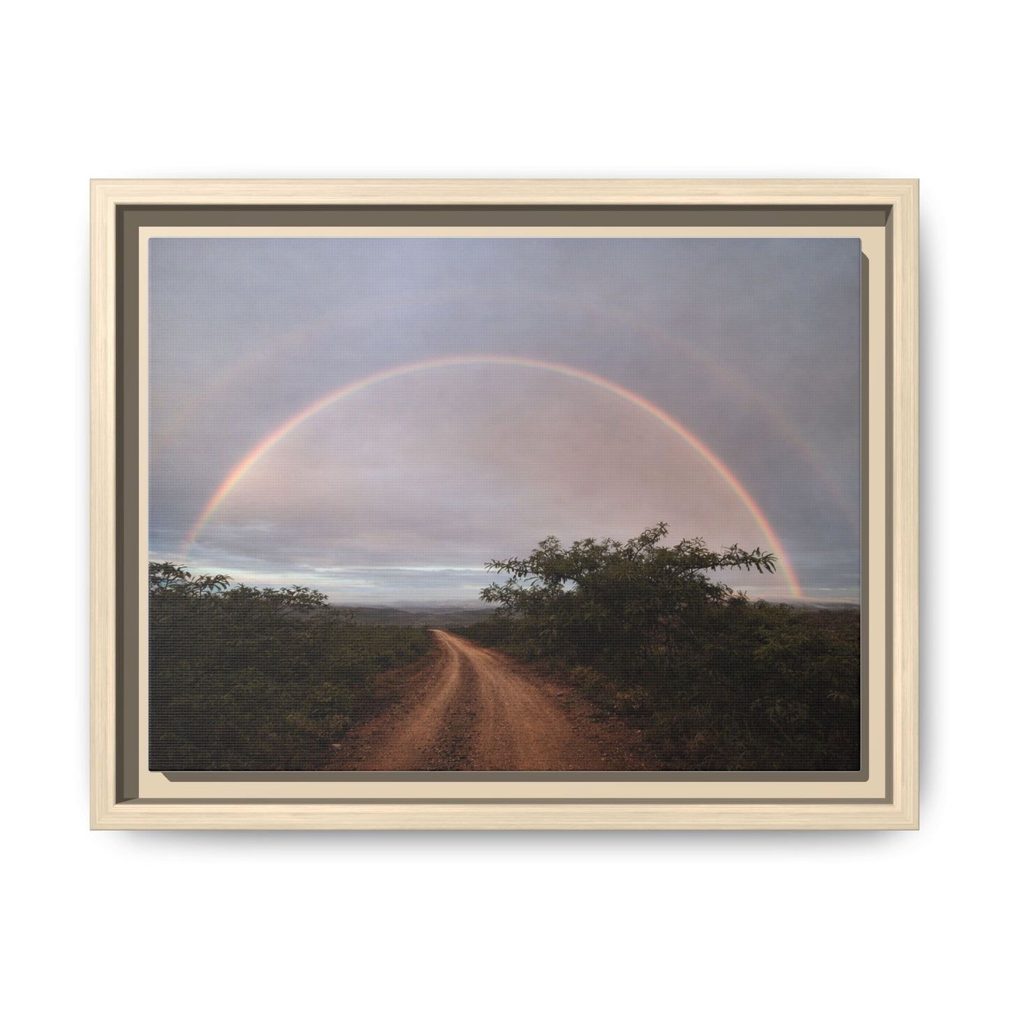 Canvas Wall Art — "Road Beneath the Rainbow" Framed Matte Print