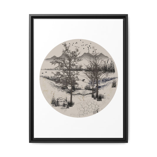 Framed Matte Canvas Wall Art — Multi-Color Abstract Print