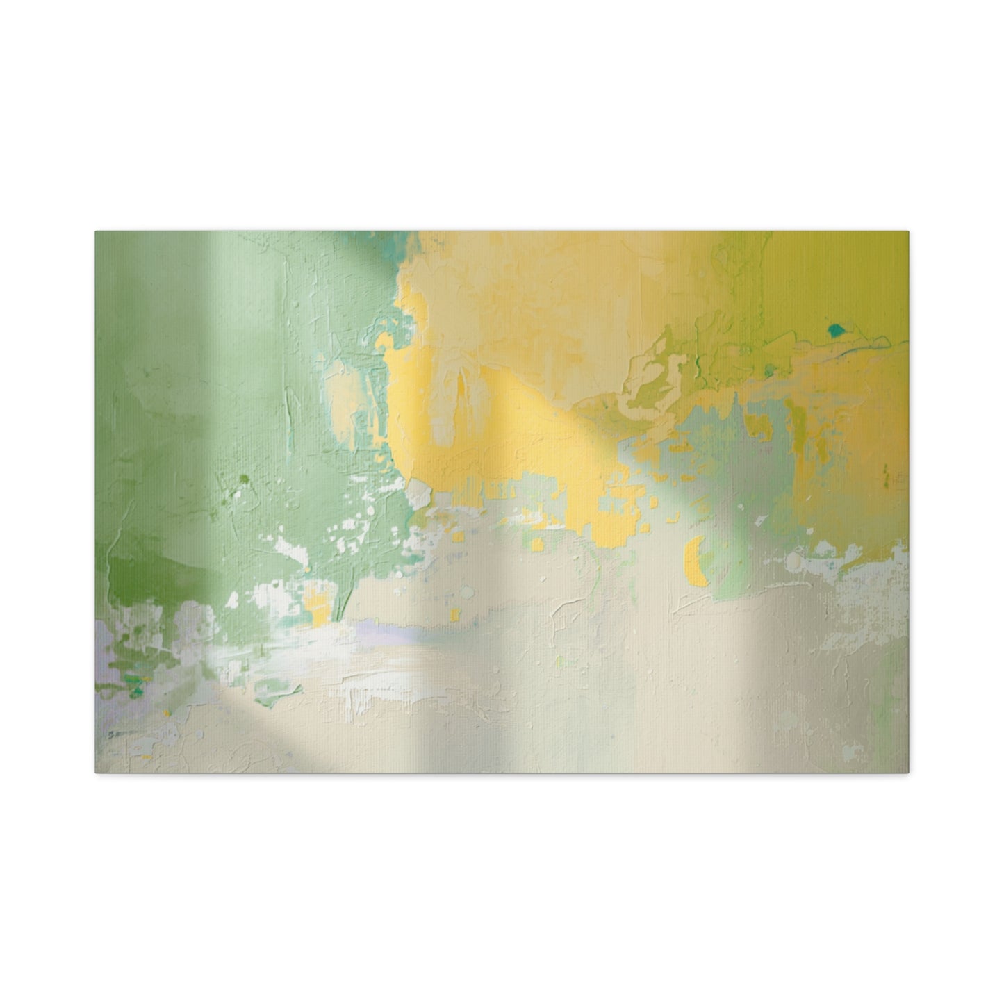Abstract Green & Yellow Matte Canvas Wall Art — Stretched 1.25"