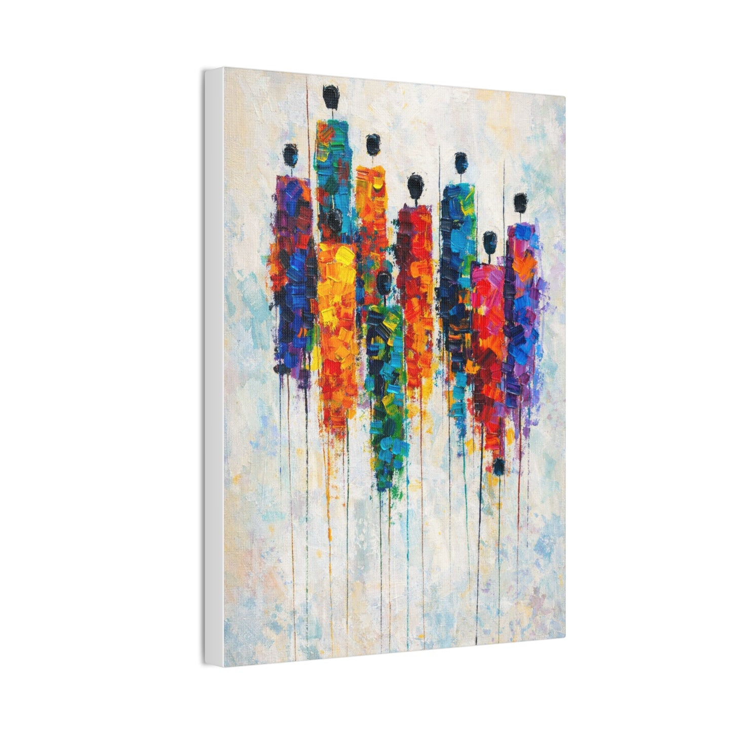 Abstract Colorful Figures Canvas Wall Art - Stretched Gallery Wrap
