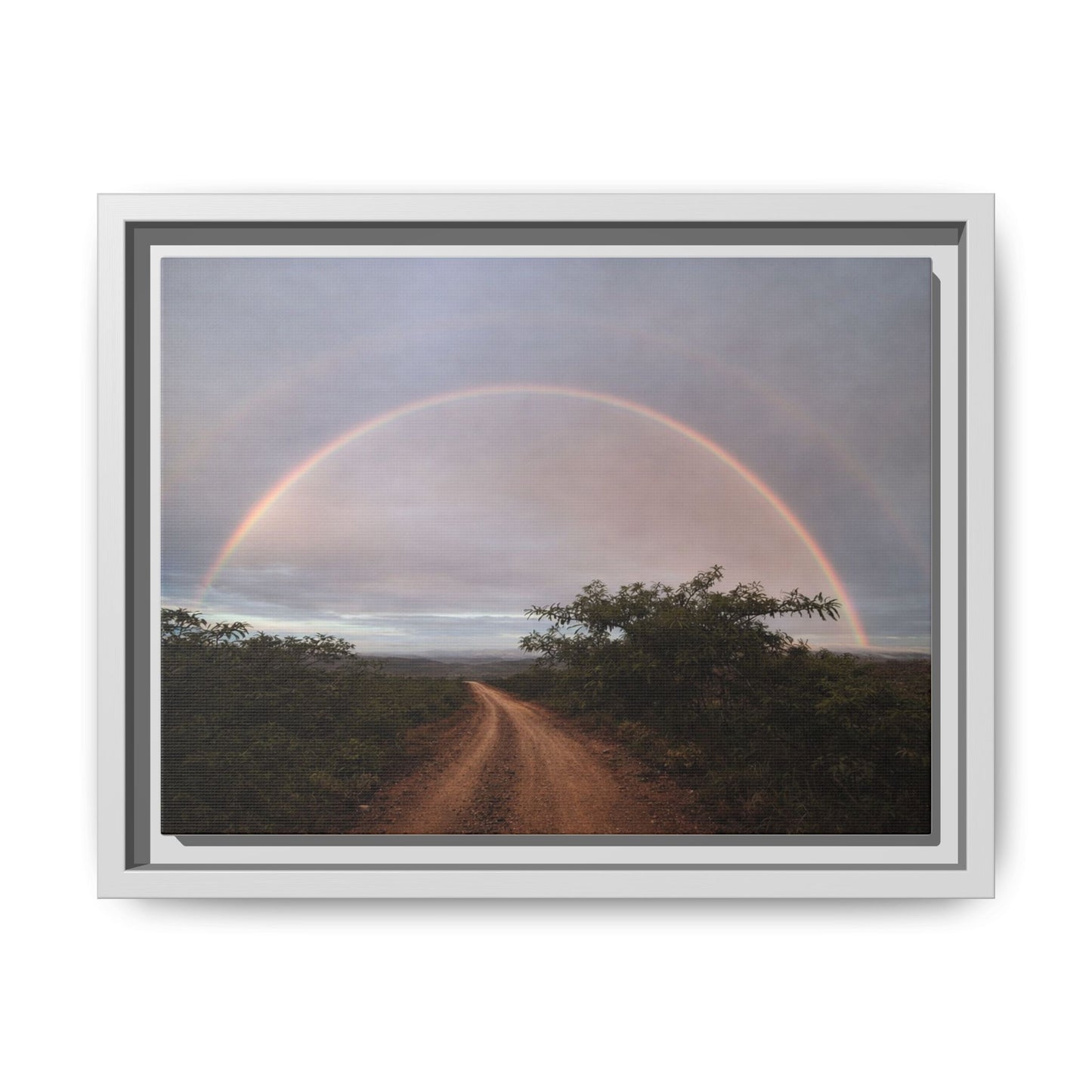 Canvas Wall Art — "Road Beneath the Rainbow" Framed Matte Print