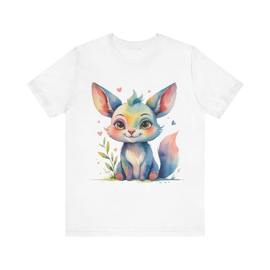 Cute Fox Graphic Tee, Unisex Short Sleeve Shirt, Adorable Animal Apparel, Gift for Animal Lovers, Casual Everyday Wear