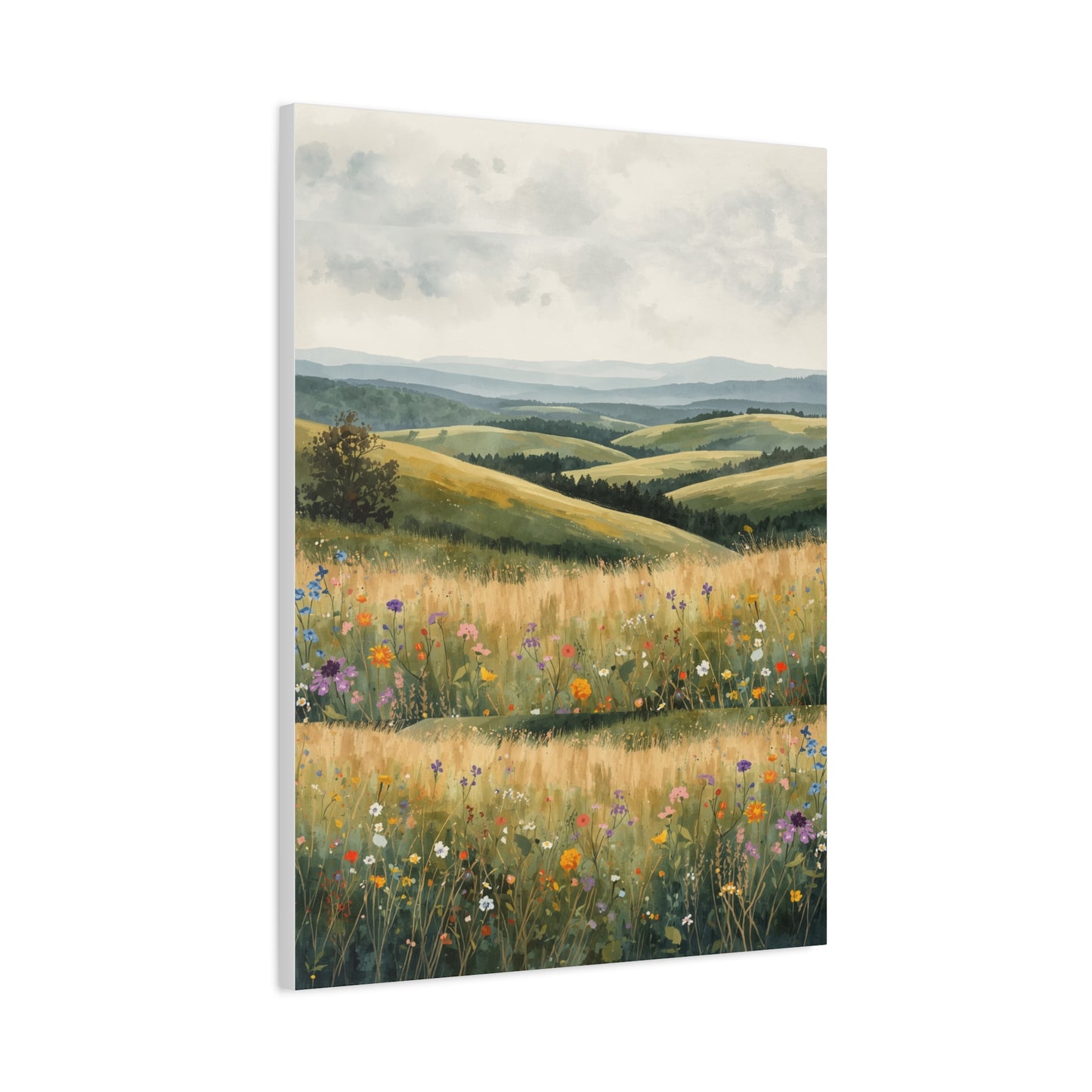 Matte Canvas Print — Wildflower Hills Landscape