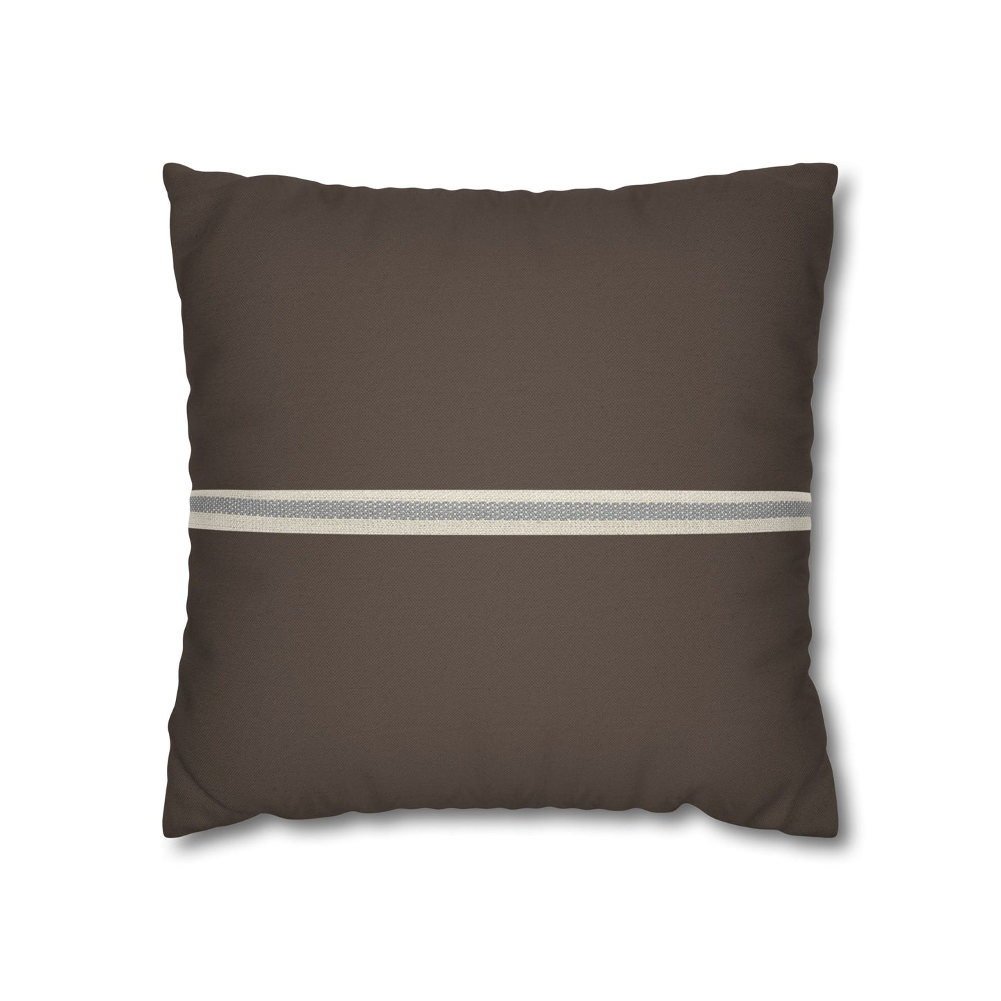 Striped Brown Decorative Pillowcase – Modern Neutral Throw Pillow Cover