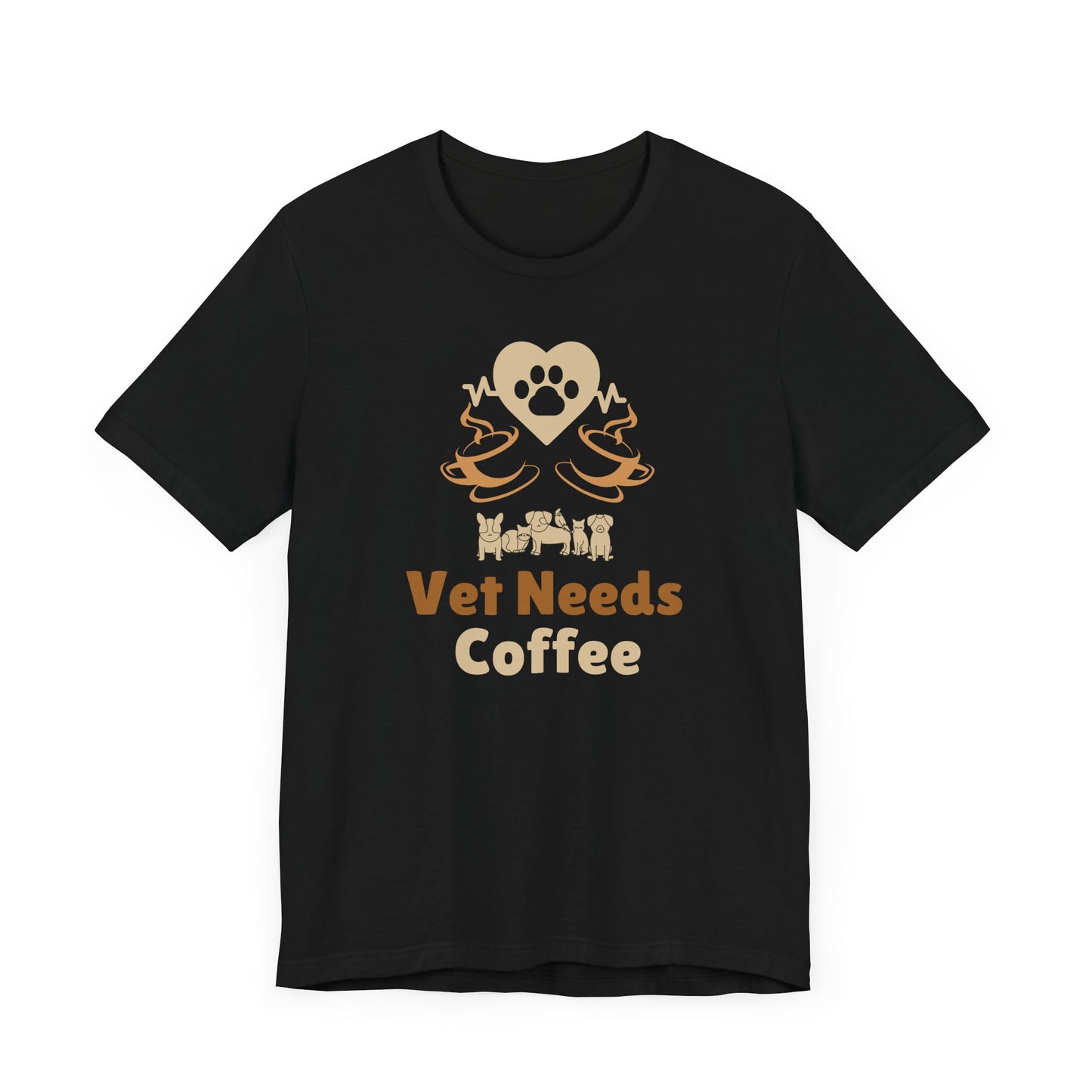 Coffee Lover Unisex Tee - Vet Needs Coffee Graphic