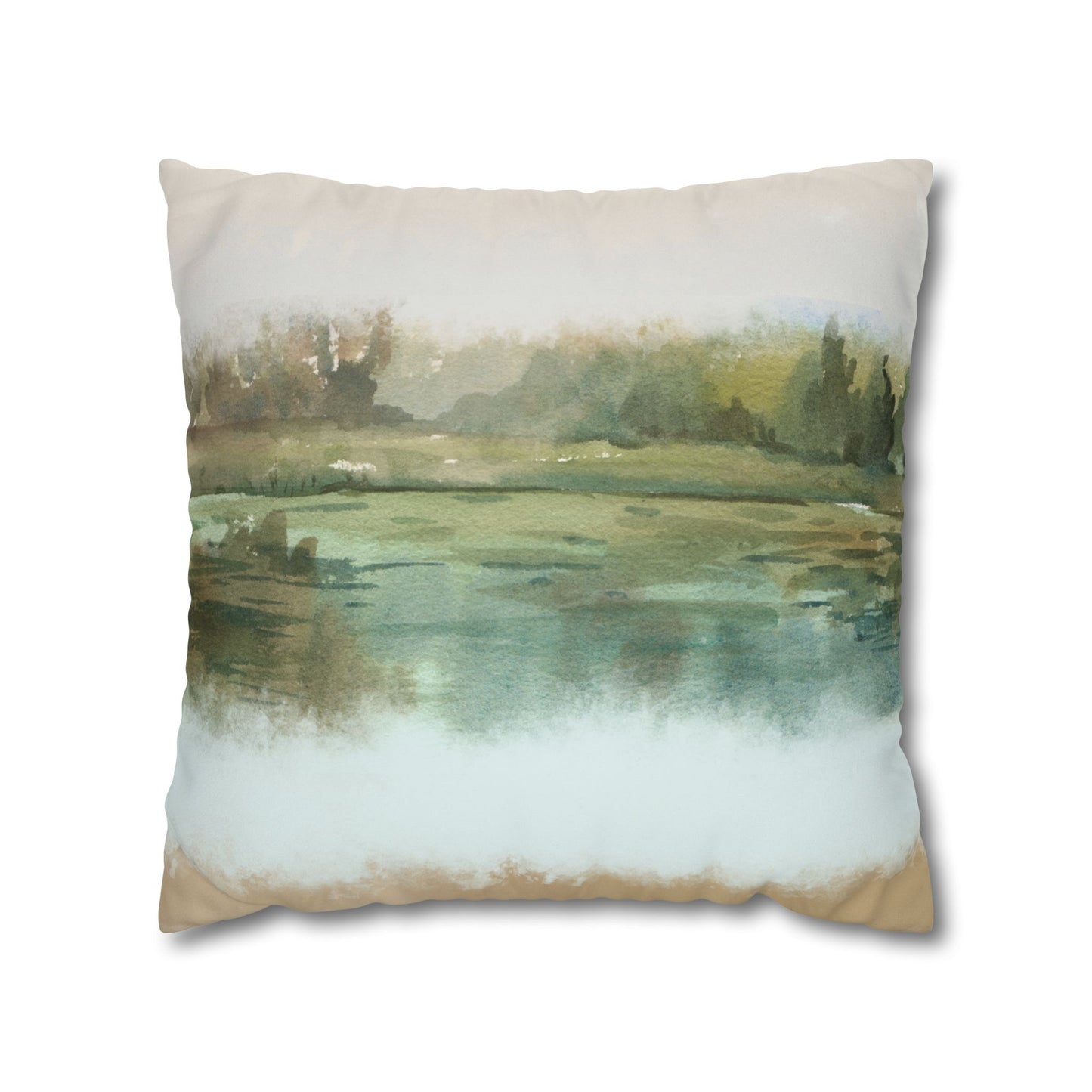 Misty Wetland at Dawn Pillowcase