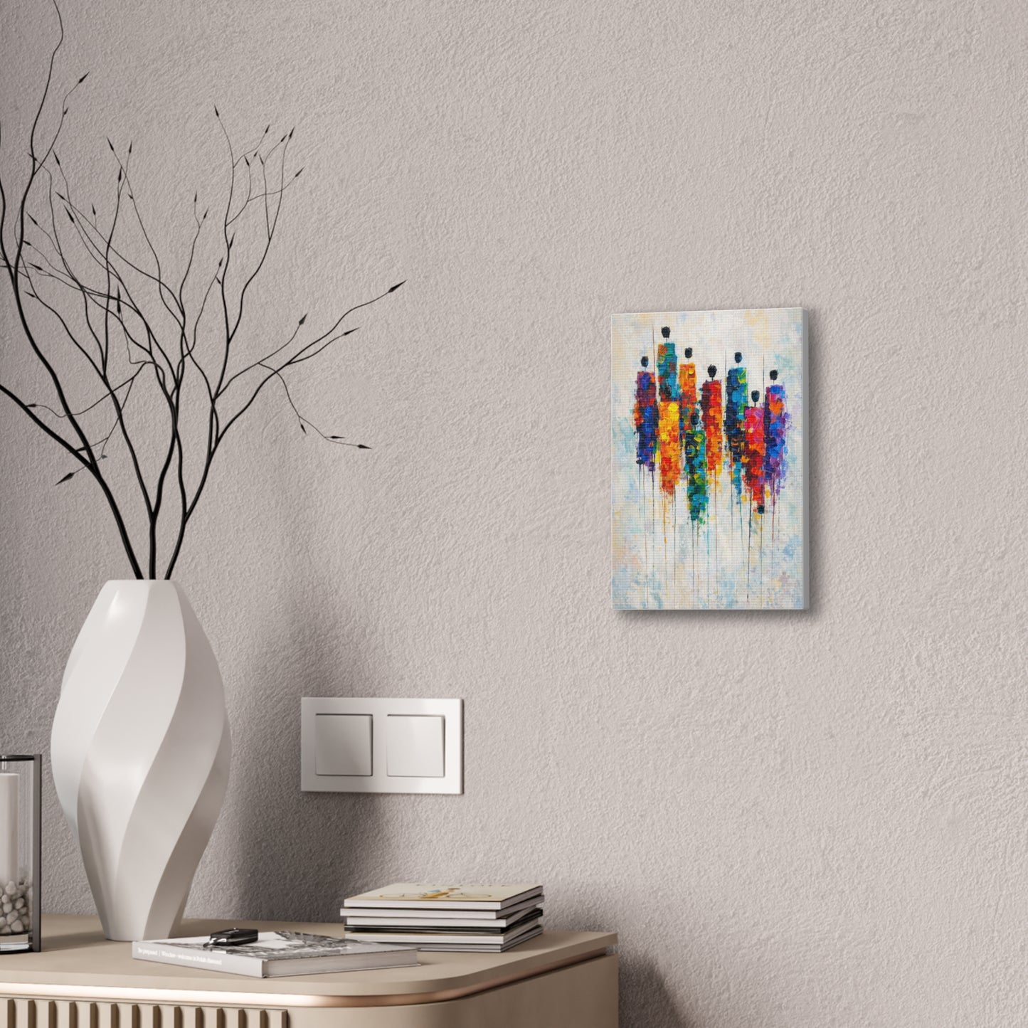 Abstract Colorful Figures Canvas Wall Art - Stretched Gallery Wrap