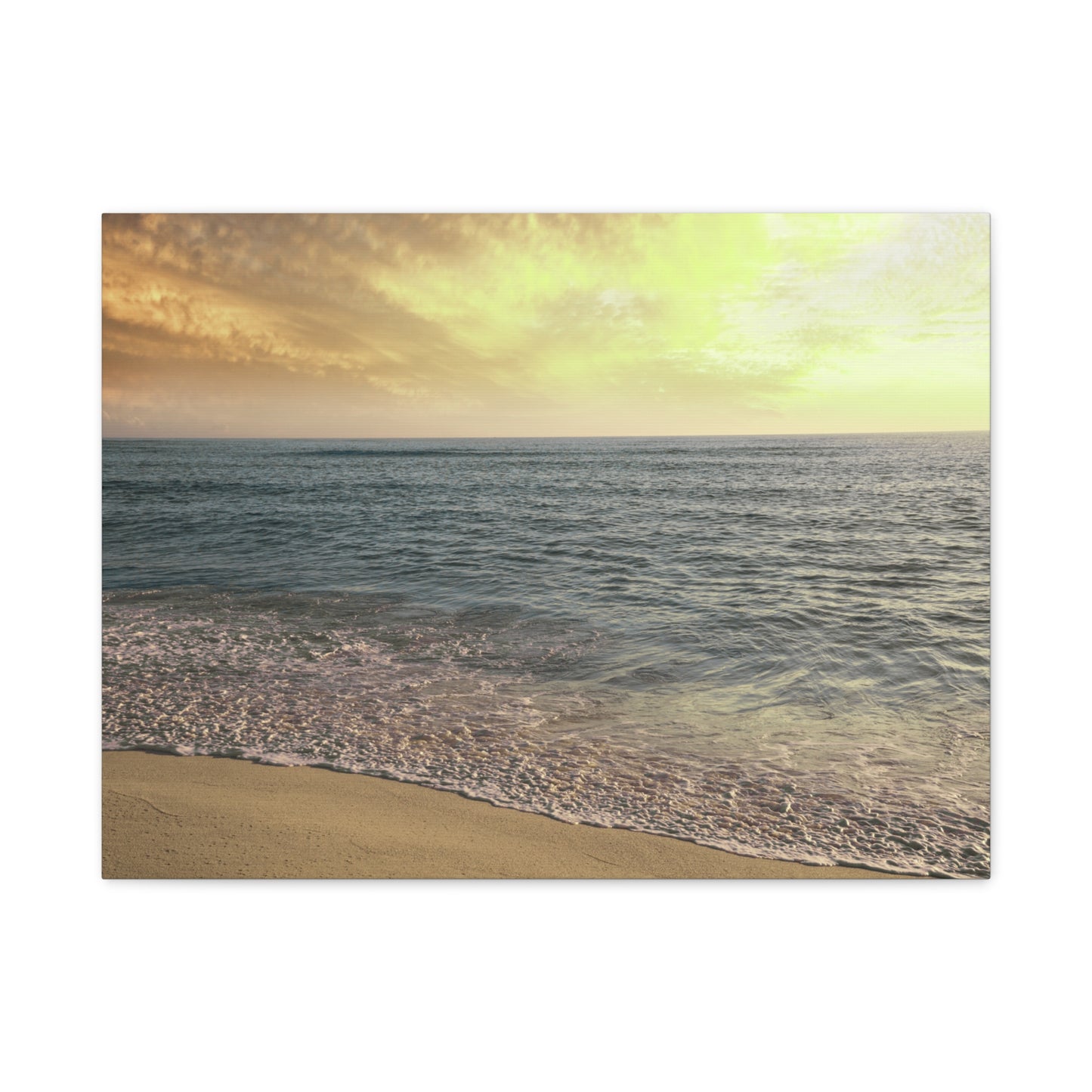 Beach Sunset Matte Canvas Wall Art — Calming Sun Washed Seaside Canvas