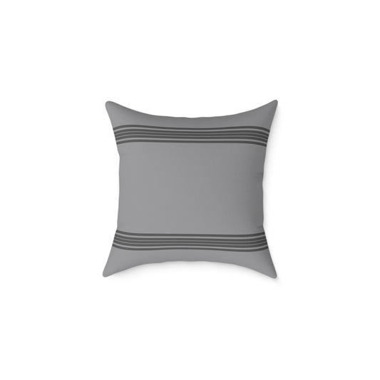 Square Grey Pillow with Stripes