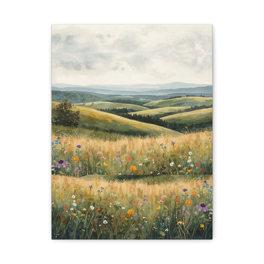 Matte Canvas Print — Wildflower Hills Landscape