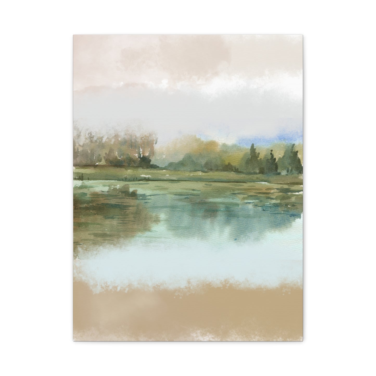 Misty Wetland at Dawn Canvas Print