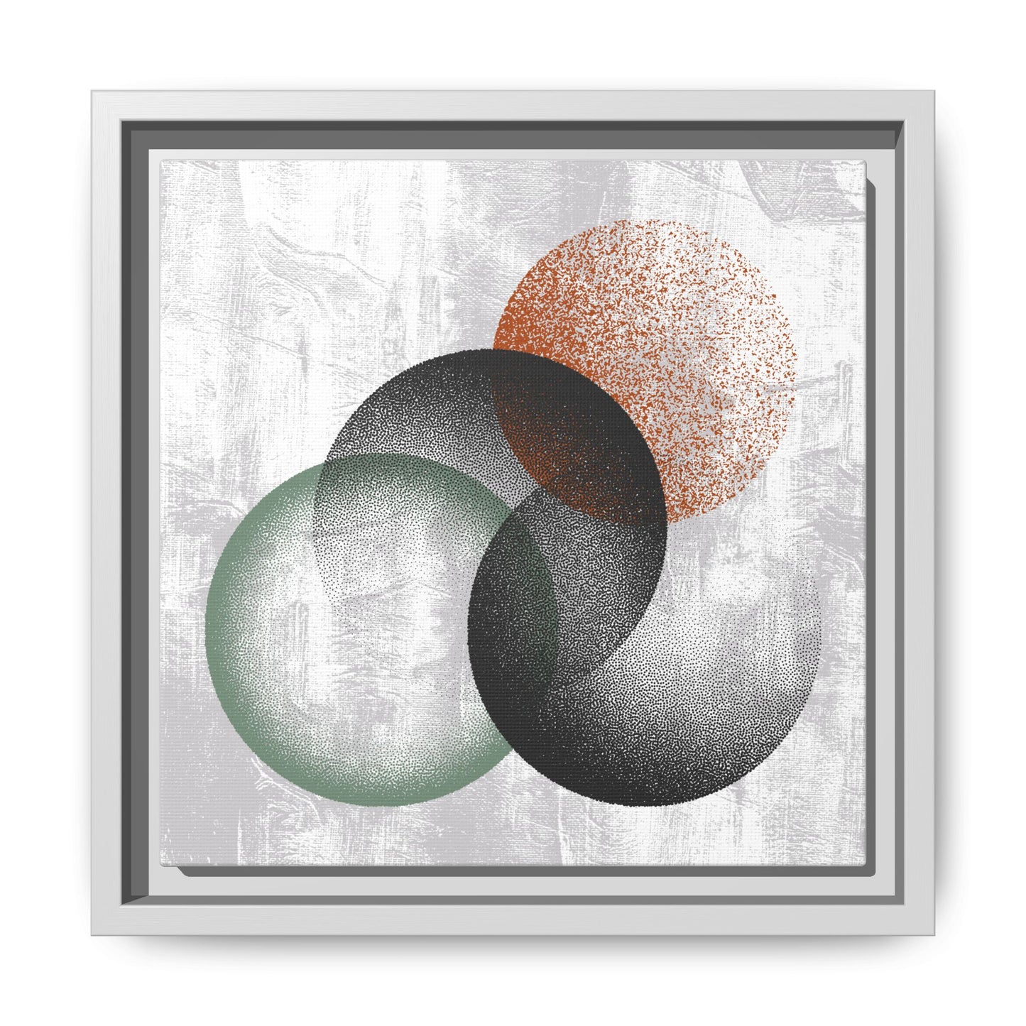 Abstract Overlap Circles Framed Canvas Art – Modern Geometric Wall Decor