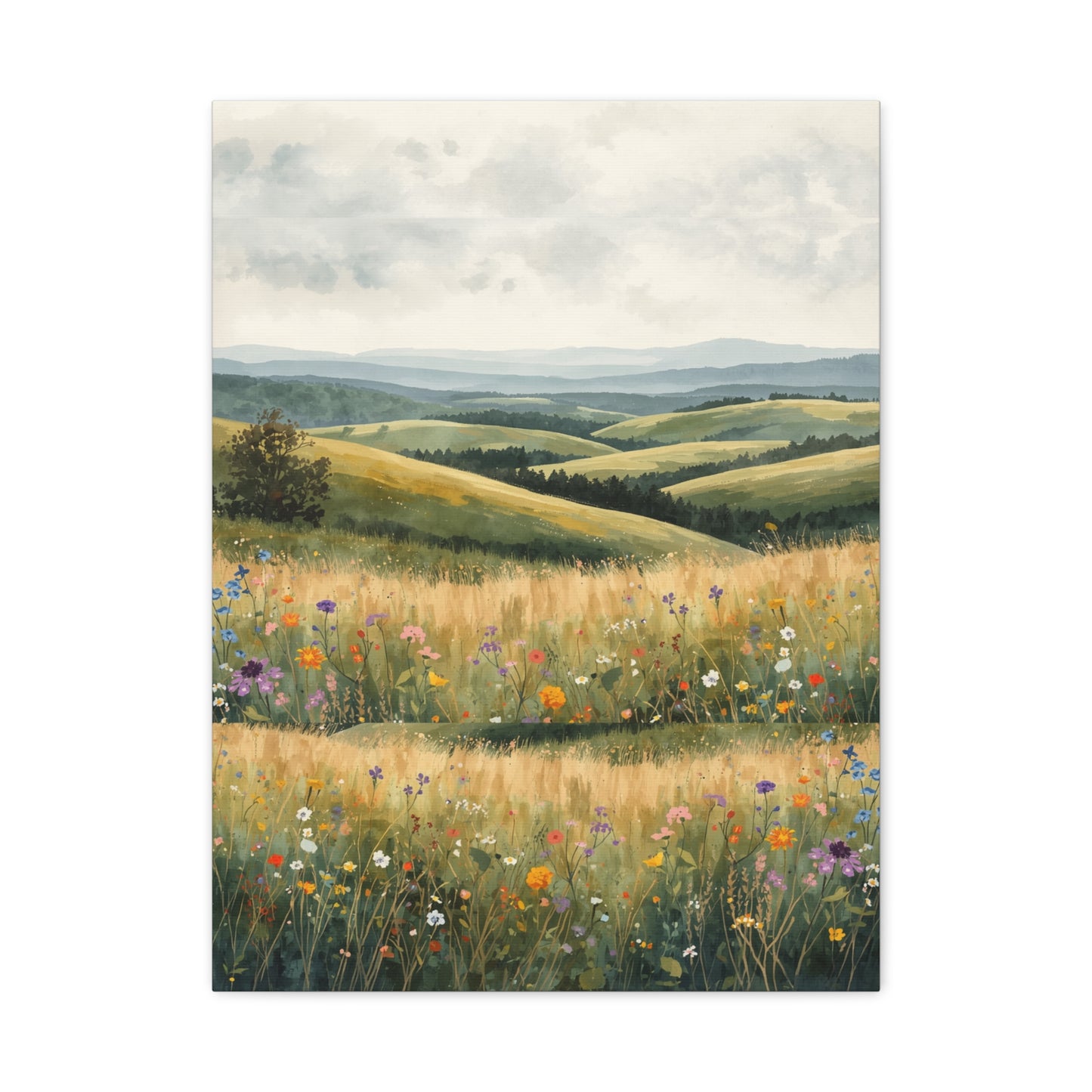 Matte Canvas Print — Wildflower Hills Landscape