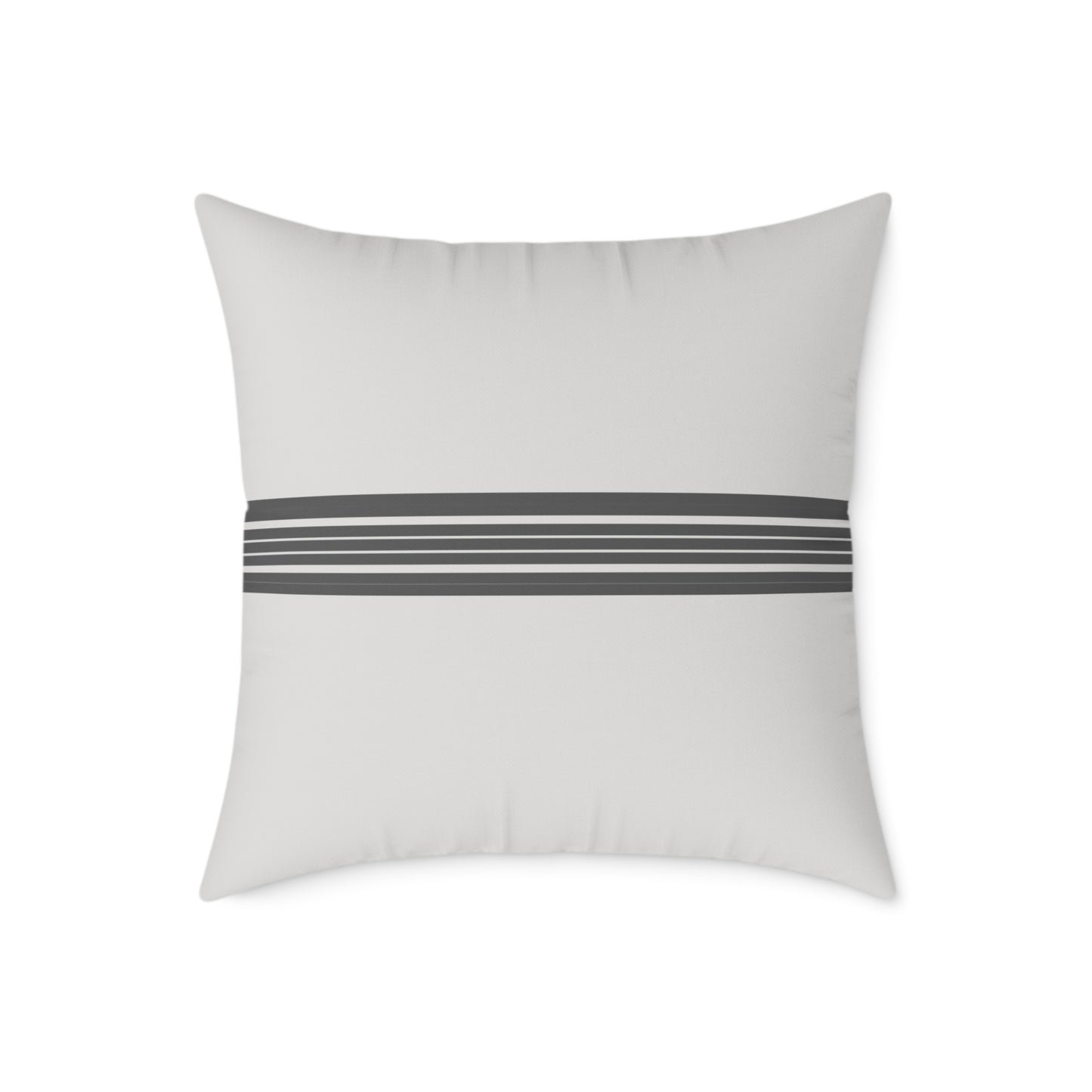 Striped Canvas Pillow — Minimal Grey Farmhouse Throw Pillow