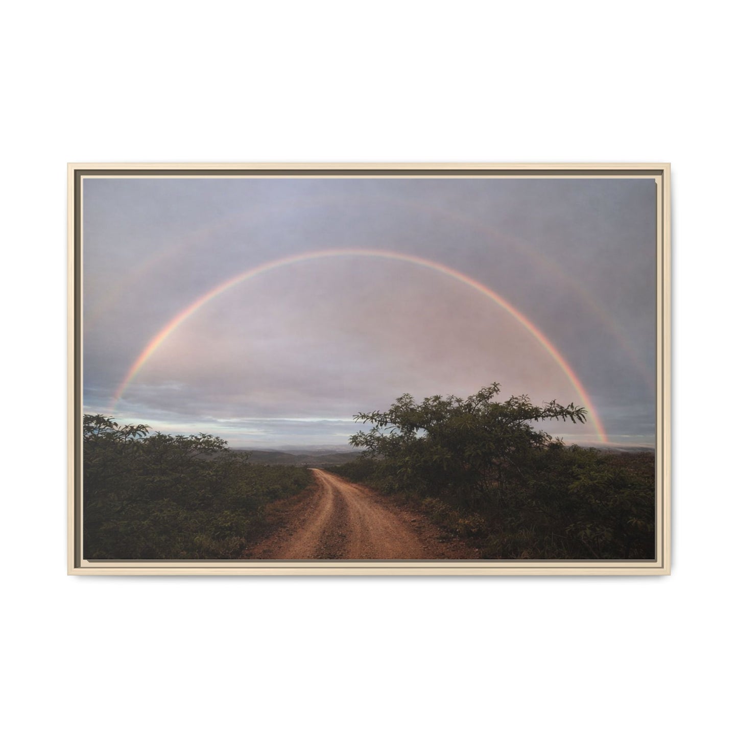Canvas Wall Art — "Road Beneath the Rainbow" Framed Matte Print