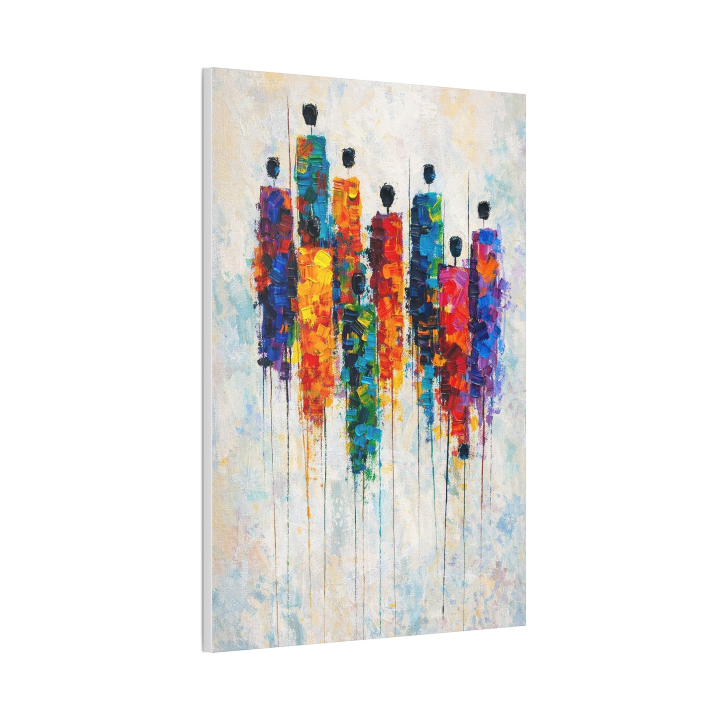 Abstract Colorful Figures Canvas Wall Art - Stretched Gallery Wrap