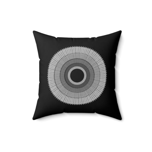 Square Pillow - Black to White Circles Design