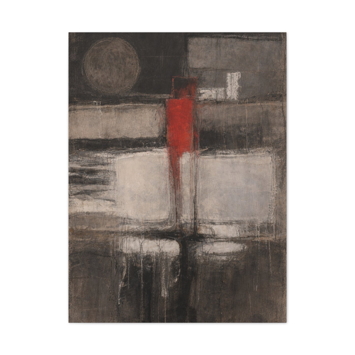 Abstract Lighthouse Canvas Print — Modern Neutral Wall Art